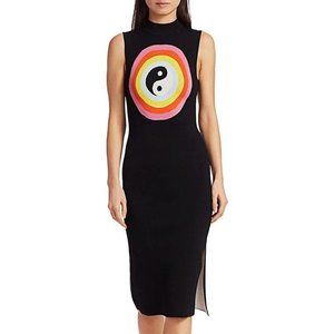 STAUD Caroline Dress in Black/White Yin Yang